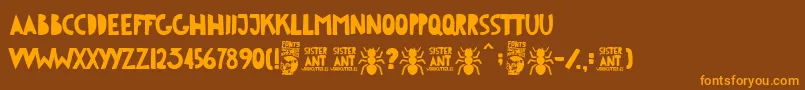 Шрифт Sister Ant – оранжевые шрифты на коричневом фоне