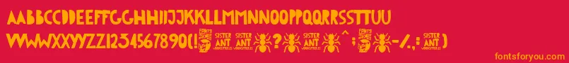 Sister Ant Font – Orange Fonts on Red Background