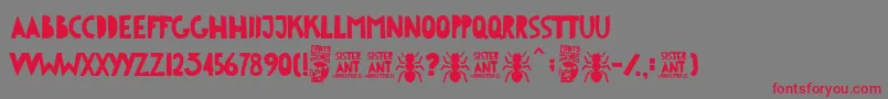 Sister Ant Font – Red Fonts on Gray Background