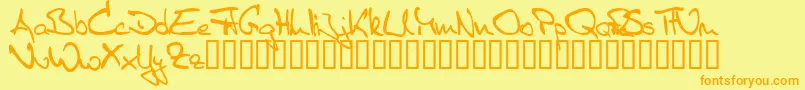 Sister R Font – Orange Fonts on Yellow Background