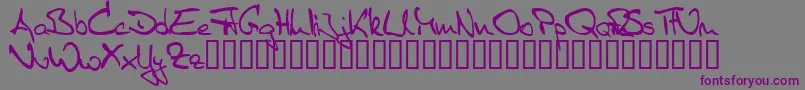 フォントSister R – 紫色のフォント、灰色の背景