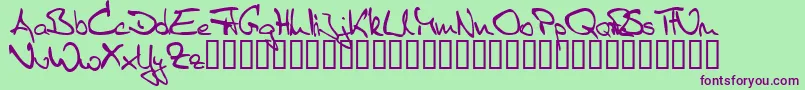 Sister R Font – Purple Fonts on Green Background