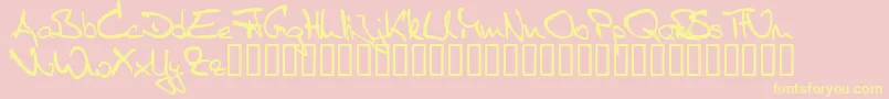 Sister R Font – Yellow Fonts on Pink Background