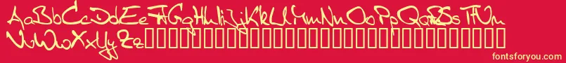 Sister R Font – Yellow Fonts on Red Background