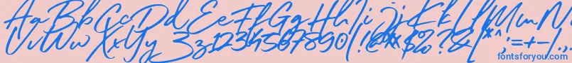 Sister Slimes Font Font – Blue Fonts on Pink Background