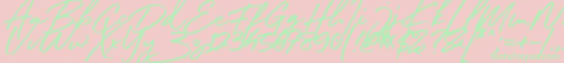 Sister Slimes Font Font – Green Fonts on Pink Background