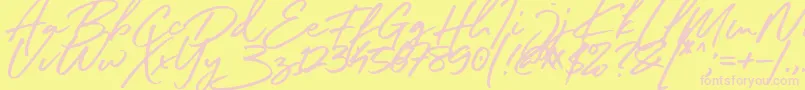 Sister Slimes Font Font – Pink Fonts on Yellow Background
