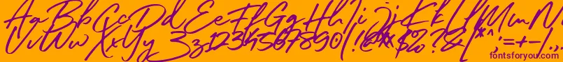 Sister Slimes Font Font – Purple Fonts on Orange Background