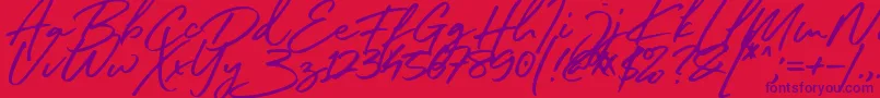 フォントSister Slimes Font – 赤い背景に紫のフォント