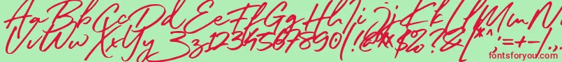 Sister Slimes Font Font – Red Fonts on Green Background