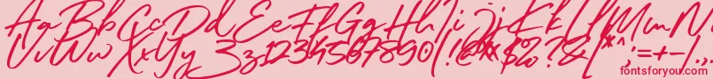 Sister Slimes Font Font – Red Fonts on Pink Background