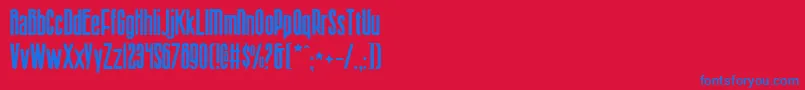 フォントSisterv2 – 赤い背景に青い文字