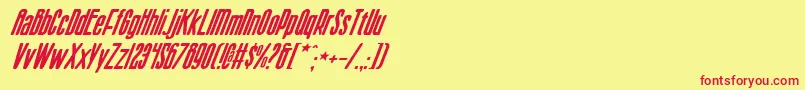 フォントSisterv2i – 赤い文字の黄色い背景