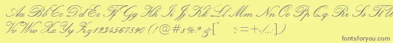 Czcionka Exmouth ffy – szare czcionki na żółtym tle