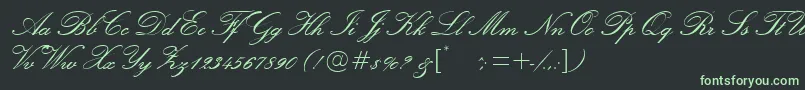 フォントExmouth ffy – 黒い背景に緑の文字