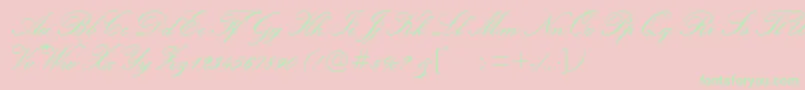フォントExmouth ffy – ピンクの背景に緑の文字