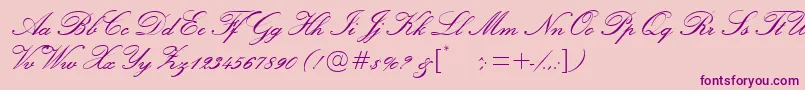 Exmouth ffy Font – Purple Fonts on Pink Background