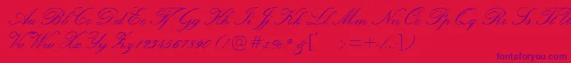 Exmouth ffy Font – Purple Fonts on Red Background