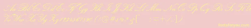 Exmouth ffy Font – Yellow Fonts on Pink Background