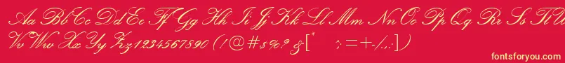 Exmouth ffy Font – Yellow Fonts on Red Background