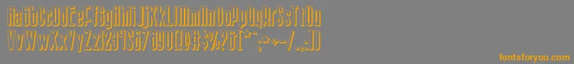 フォントSisterv2s – オレンジの文字は灰色の背景にあります。