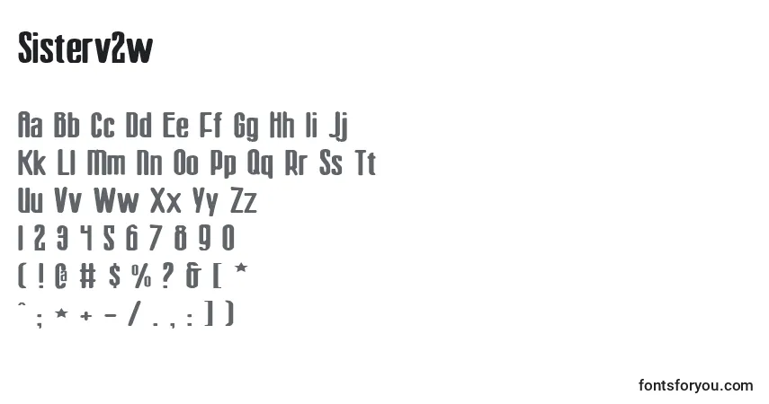 Schriftart Sisterv2w (141052) – Alphabet, Zahlen, spezielle Symbole