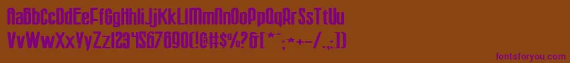 フォントSisterv2w – 紫色のフォント、茶色の背景