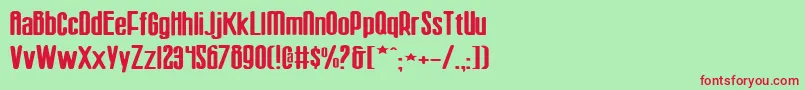フォントSisterv2w – 赤い文字の緑の背景