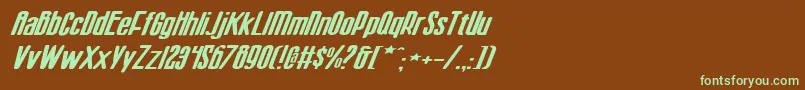Sisterv2wi-fontti – vihreät fontit ruskealla taustalla