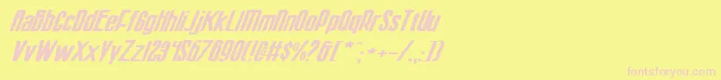 フォントSisterv2wi – ピンクのフォント、黄色の背景