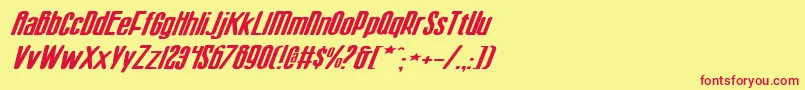 Sisterv2wi-fontti – punaiset fontit keltaisella taustalla