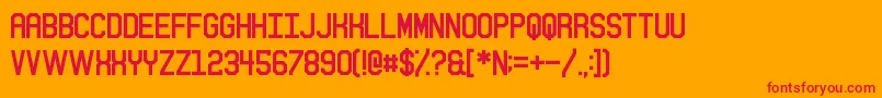 フォントSitdown – オレンジの背景に赤い文字
