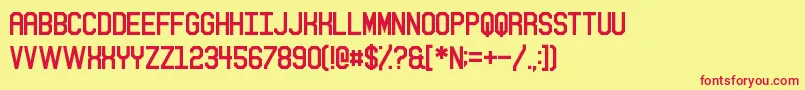Sitdown Font – Red Fonts on Yellow Background