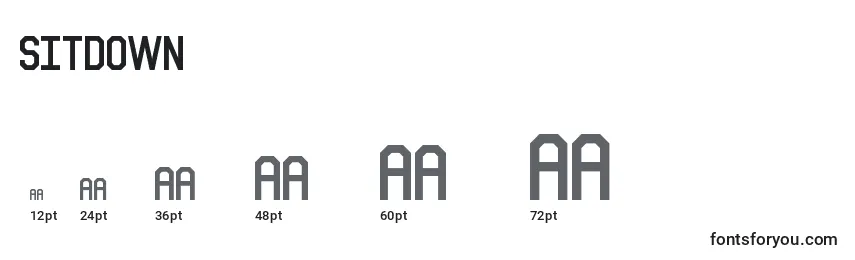 Sitdown (141054) Font Sizes