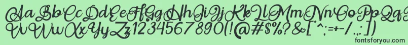 Situgintu Calligraphy Personal Use-Schriftart – Schwarze Schriften auf grünem Hintergrund