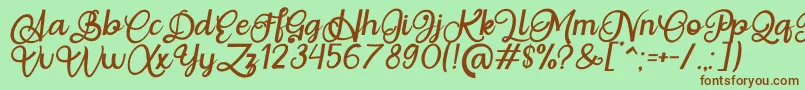 Police Situgintu Calligraphy Personal Use – polices brunes sur fond vert