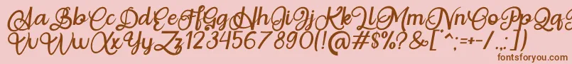 Situgintu Calligraphy Personal Use Font – Brown Fonts on Pink Background