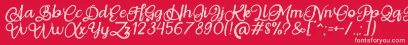 Fonte Situgintu Calligraphy Personal Use – fontes rosa em um fundo vermelho