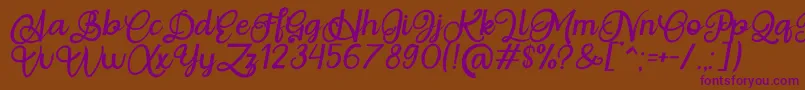 Police Situgintu Calligraphy Personal Use – polices violettes sur fond brun
