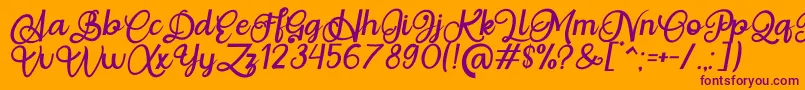 fuente Situgintu Calligraphy Personal Use – Fuentes Moradas Sobre Fondo Naranja