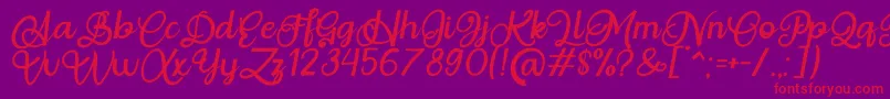 Шрифт Situgintu Calligraphy Personal Use – красные шрифты на фиолетовом фоне