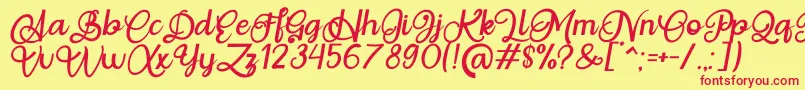fuente Situgintu Calligraphy Personal Use – Fuentes Rojas Sobre Fondo Amarillo