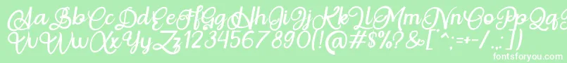 Situgintu Calligraphy Personal Use-Schriftart – Weiße Schriften auf grünem Hintergrund