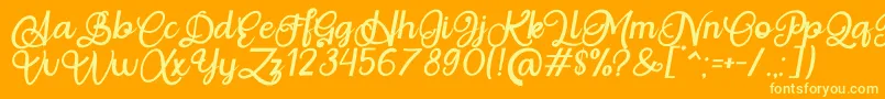 Czcionka Situgintu Calligraphy Personal Use – żółte czcionki na pomarańczowym tle