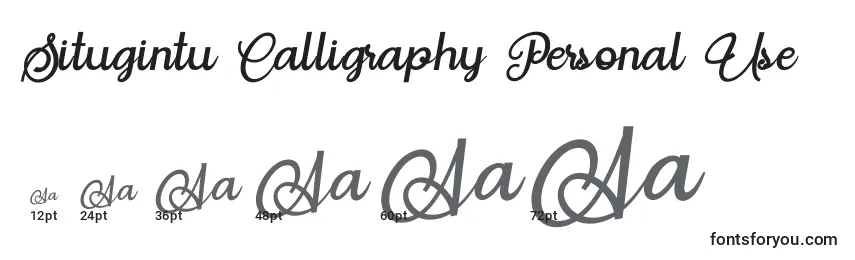 Situgintu Calligraphy Personal Use-fontin koot