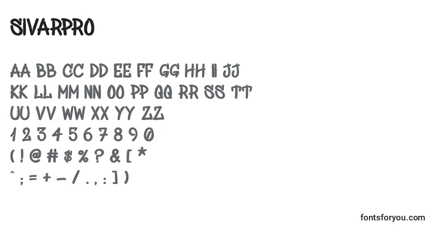 Czcionka SivarPro – alfabet, cyfry, specjalne znaki