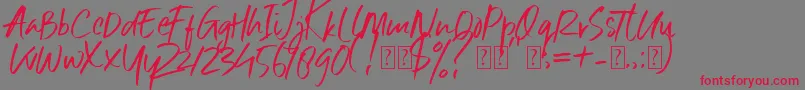 フォントSix Away Font Demo – 赤い文字の灰色の背景