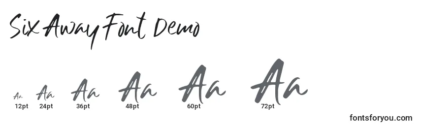 Размеры шрифта Six Away Font Demo