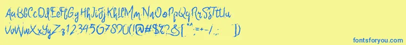 fuente Six Only – Fuentes Azules Sobre Fondo Amarillo