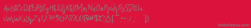 フォントSix Only – 赤い背景に灰色の文字